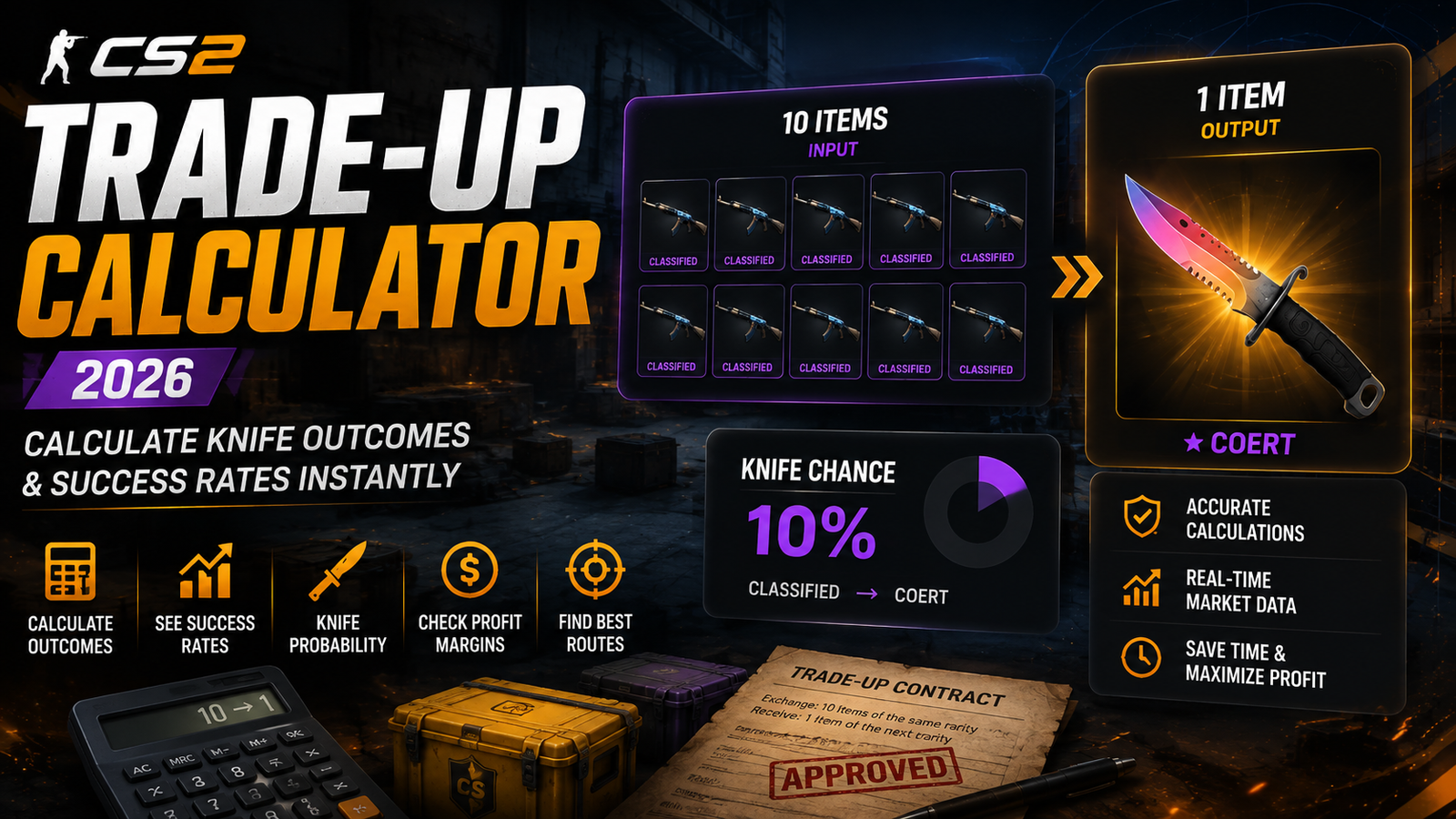 CS2 Trade Up Calculator 2026: Calculate Knife Trade-Up Outcomes Instantly