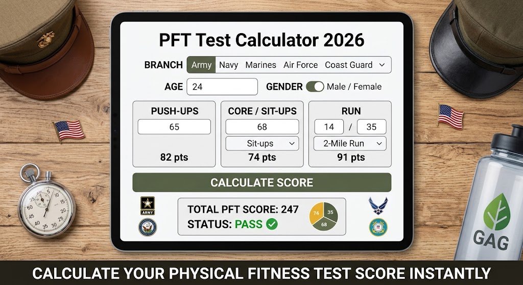 PFT Test Calculator 2026: Calculate Your Physical Fitness Test Score