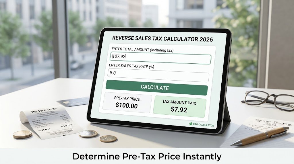Reverse Sales Tax Calculator 2026: Calculate Pre-Tax Price Instantly